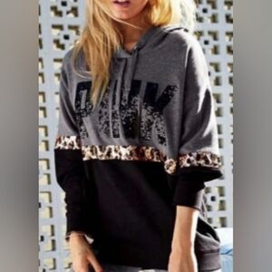VS PINK Leopard Oversized Hoodie